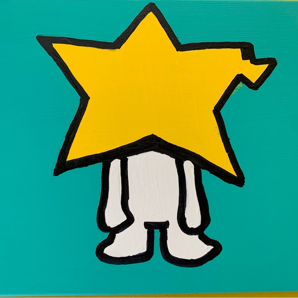 Cartoon Star hand painted painting